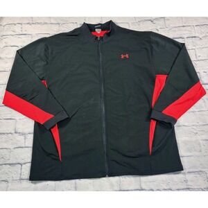 Under Armour MENS XXL Loose Baggy Black Red Grunge Jacket VINTAGE Y2K
